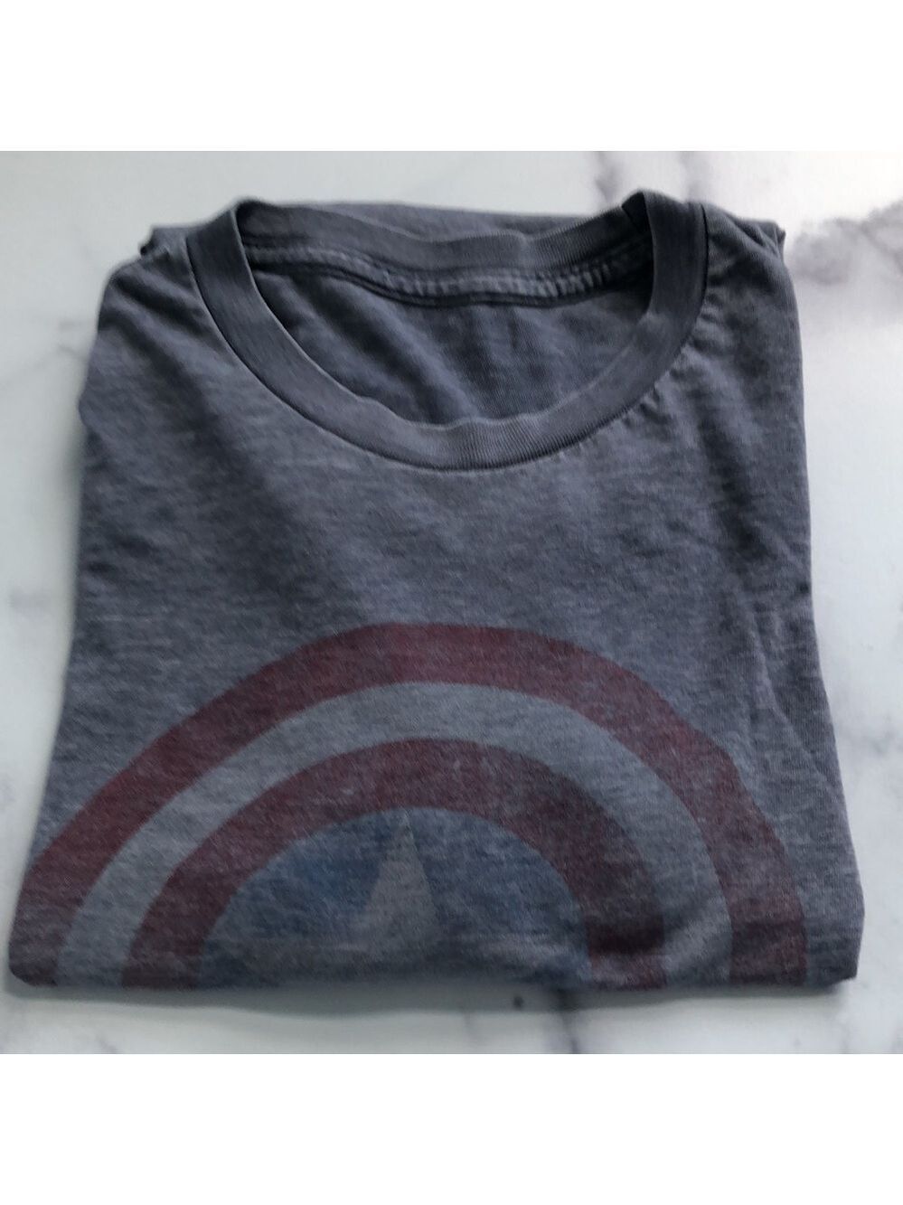 Captain America Faded Graphic Tee Gray Size Large - Picture 7 of 13
